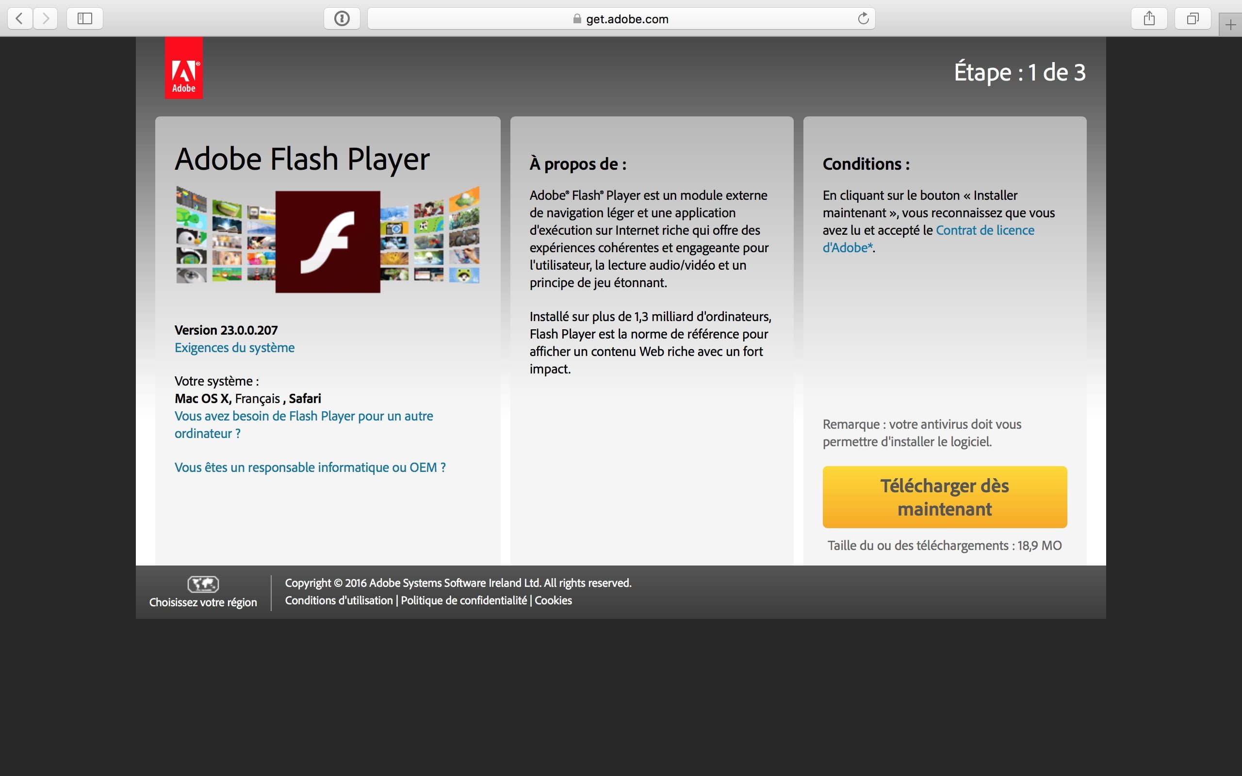 flash player for mac os 10.12