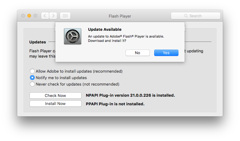 adobe flash player install manager mac